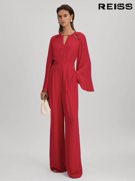 Reiss Coral Tania Cut-Out Flared Sleeve Jumpsuit (Q99114) | € 512