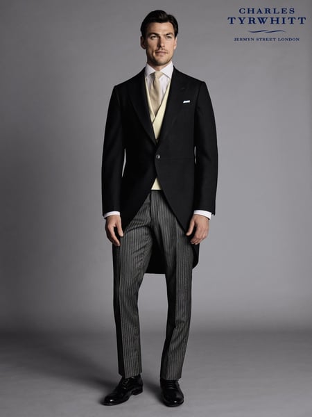 Charles Tyrwhitt Black Slim Fit Herringbone Morning Suit (Q99312) | € 468