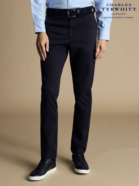 Charles Tyrwhitt Blue French Classic Fit Ultimate non-iron Chino Trousers (Q99314) | € 140
