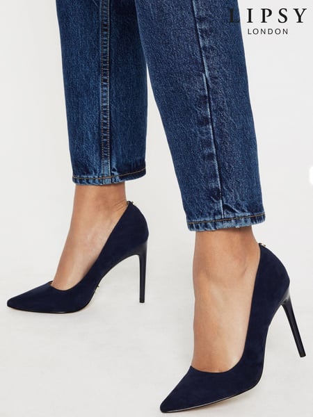 Lipsy Navy Blue Wide FIt Comfort High Heel Court Shoes (R24073) | € 32