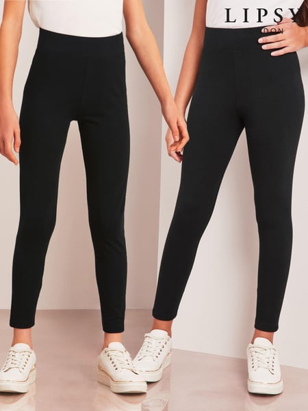 Lipsy Black 2 Pack Full Length Leggings (2-16yrs) (RU5677) | € 12 - € 19