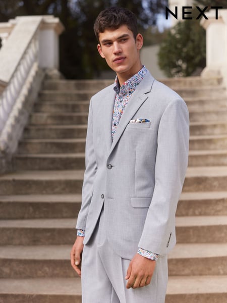 Light Grey Oversized Motionflex Stretch Suit Jacket (T06067) | € 23