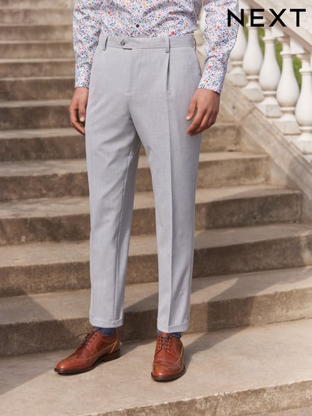Light Grey Relaxed Fit Motionflex Stretch Suit Trousers (T06072) | € 12