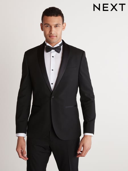 Black Shawl Slim Fit Tuxedo Suit Jacket (T06115) | € 96