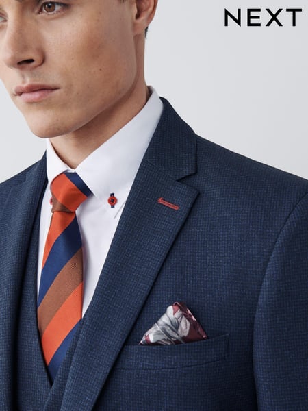 Navy Blue Slim Fit Puppytooth Design Suit Jacket (T06119) | € 125