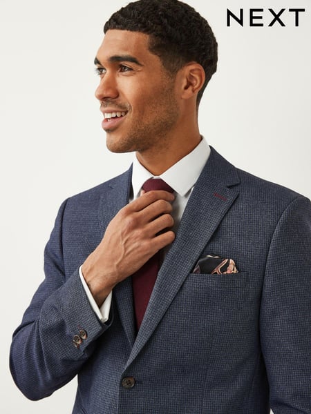 Light Blue Slim Fit Puppytooth Design Suit Jacket (T06122) | € 125