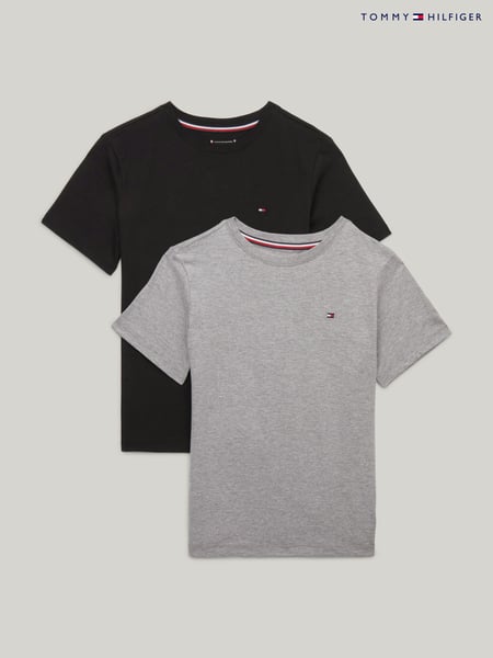 Tommy Hilfiger Grey Underwear Short Sleeve 100% Cotton T-Shirts 2 Pack (T11090) | € 37