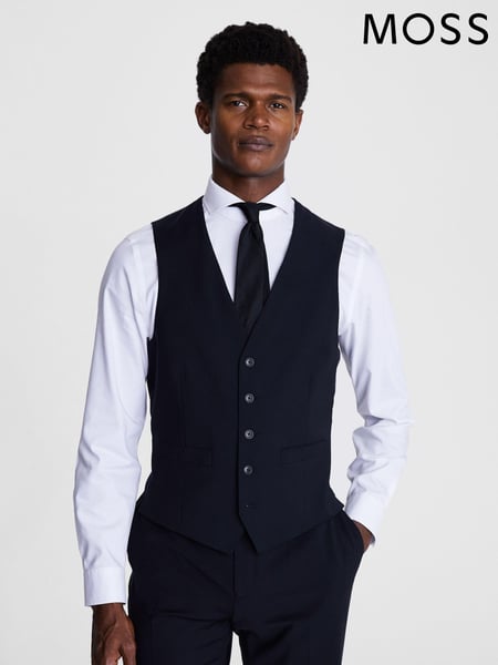 MOSS Black Tailored Fit Suit Waistcoat (T15234) | € 172