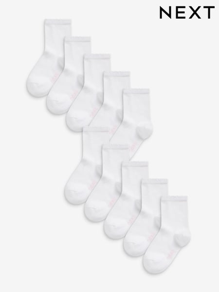 White 10 Pack Cotton Rich School Ankle Socks (T15446) | € 17 - € 18