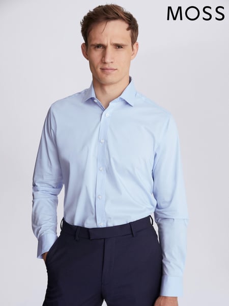 MOSS Light Blue Tailored Stretch Shirt (T15907) | € 55