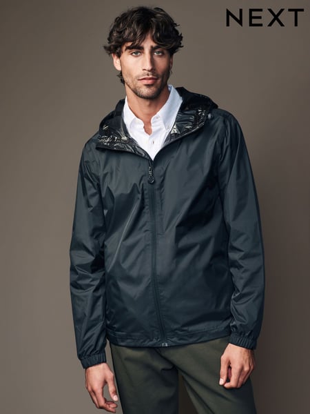 Black Lightweight Waterproof Packable Hooded Jacket (T24186) | € 42