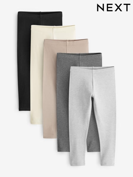 Black/ Grey/ Neutral Leggings 5 Pack (3-16yrs) (T33661) | € 26 - € 38