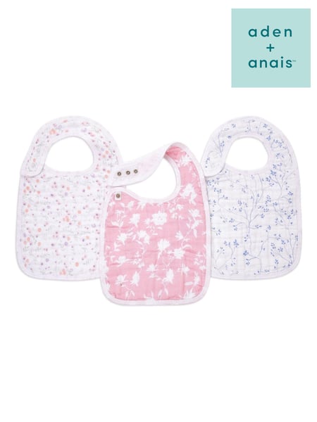 aden + anais Pink 100% Cotton Snap Bibs 3 Pack (T56909) | € 36