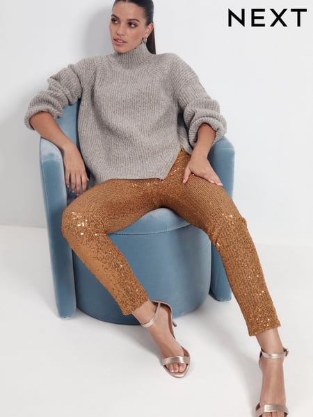 Gold Sequin Skinny Trousers (T59978) | € 14