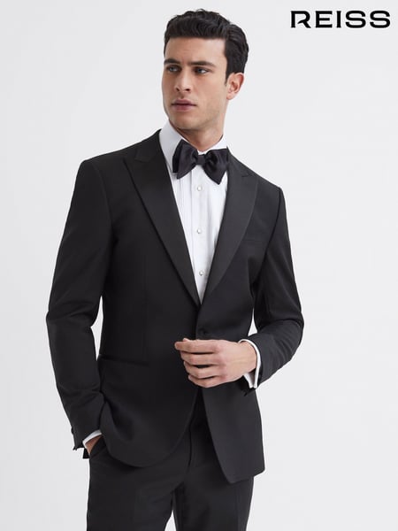 Reiss Black Poker Modern Fit Satin Lapel Tuxedo Jacket (T78453) | € 512
