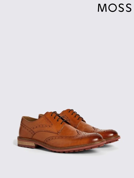 MOSS Tan Brown Bray Brogue Shoes (T78751) | € 109