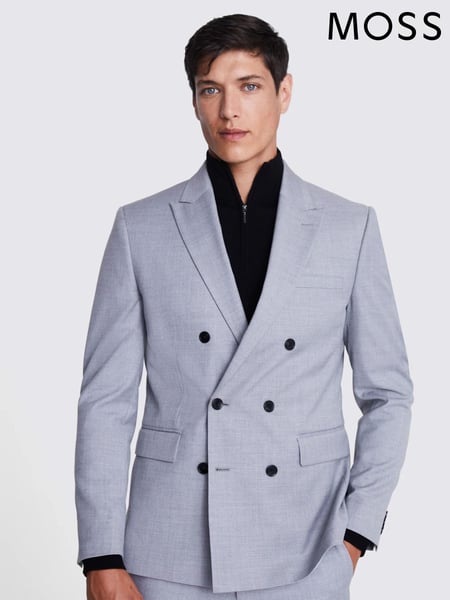 MOSS Grey Stretch Slim Fit Suit Jacket (T80378) | € 201