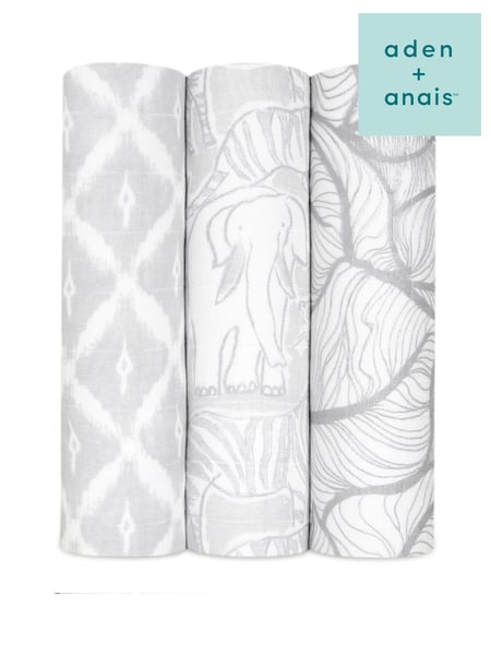 aden + anais Grey Large Silky Soft Culture Club Muslin Blankets 3 Pack (T92640) | € 72