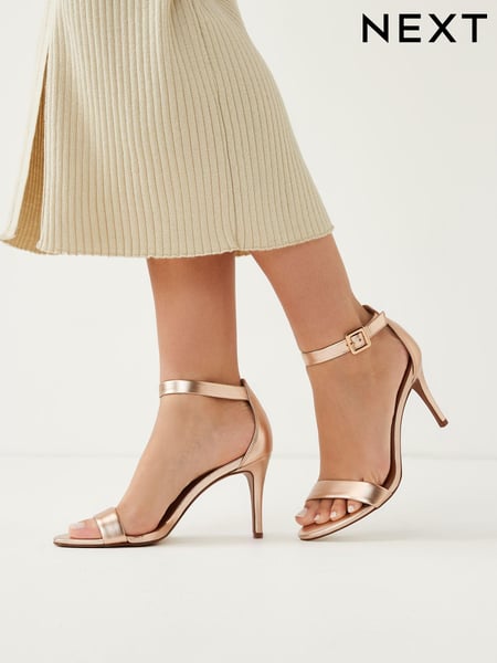 Gold Signature Leather Mid Heel Sandals (T98800) | € 33