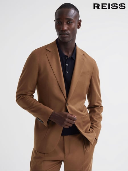 Reiss Tobacco Venue Slim Fit Wool Blend Single Breasted Blazer (T99381) | € 512