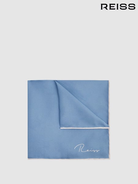 Reiss Airforce Blue Ceremony Plain Silk Pocket Square (U00827) | € 59