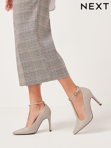 Taupe Forever Comfort T-Bar Court Heels (U04163) | € 22