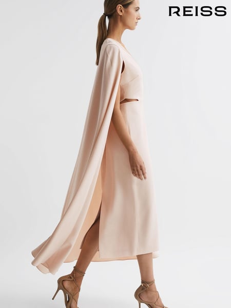 Reiss Nude Kate Cape-Style Midi Dress (U06728) | € 465