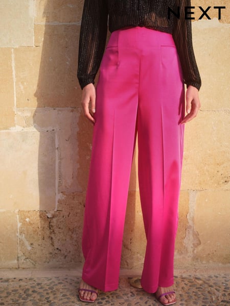 Pink Satin Super Wide Leg Trousers (U10872) | € 20