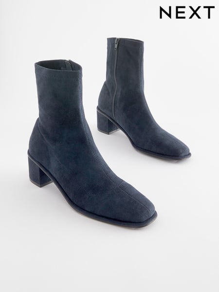 Navy Blue Regular/Wide Fit Forever Comfort® Sock Ankle Boots (U11356) | € 13