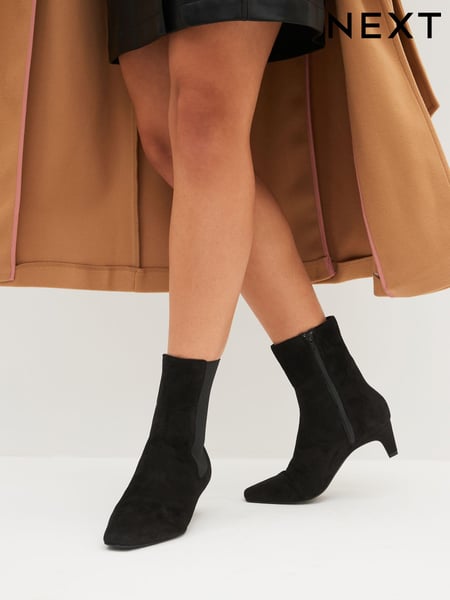 Black Suede Standard/Wide Fit Forever Comfort® Chisel Toe Chelsea Ankle Boots (U11358) | € 60
