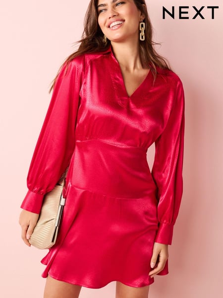 Pink Satin Jacquard Mini Dress (U15727) | € 16