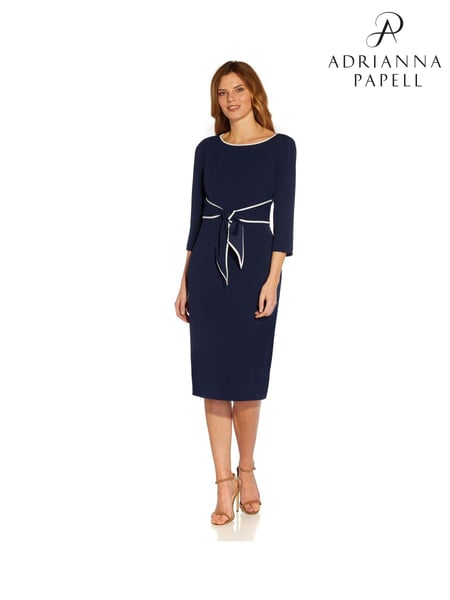 Adrianna Papell Blue Tipped Crepe Tie Dress (U19606) | € 201