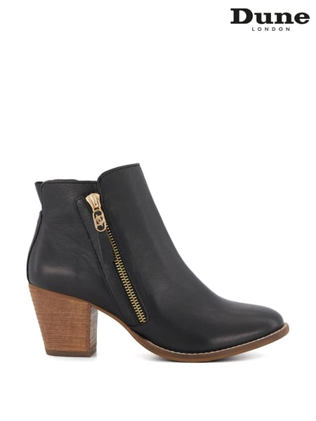 Dune London Black Wide Fit Paicey Zip-Up Ankle Boots (U23145) | € 93