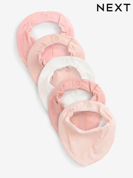 Pink Dribble 100% Cotton Bibs 5 Pack (U30677) | € 14