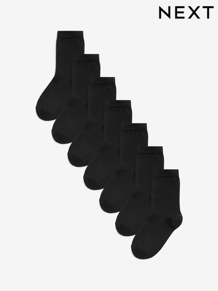 Black 7 Pack Cotton Rich Socks (U30948) | € 11 - € 14