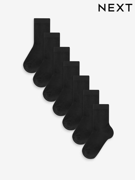 Black 7 pack cushioned footbed socks (U30950) | € 16 - € 18