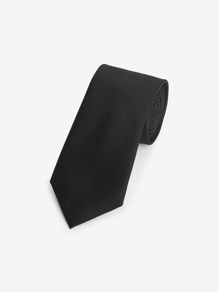 Black Textured Silk Tie (U34040) | € 16