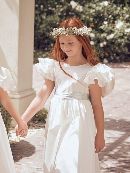 Angel & Rocket White/Green Taffeta Ruffle Bow Sylvie Dress (U34273) | € 109 - € 125