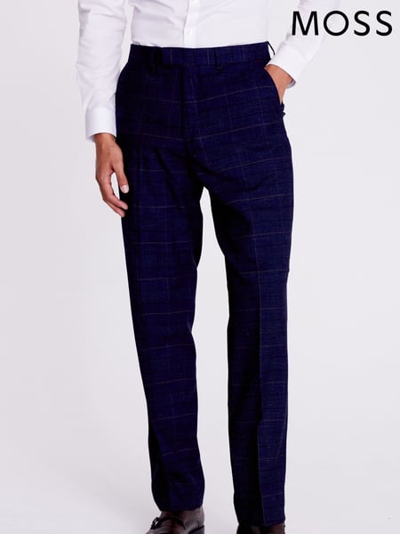 MOSS Navy Blue Check Suit: Trousers (U35297) | € 140