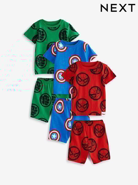 Marvel 100% Cotton Short Pyjamas 3 Pack (12mths-12yrs) (U39249) | € 20 - € 26