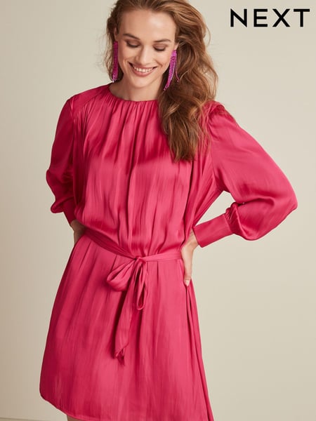 Pink Satin Mini Dress (U43828) | € 22