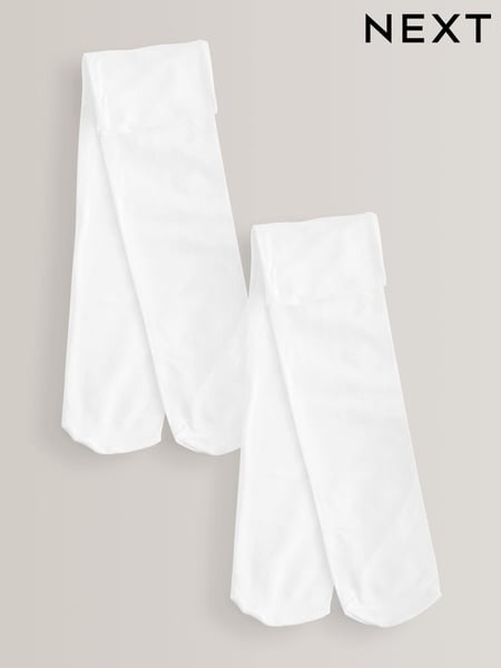 White Regular Length 2 Pack 80 Denier School Tights (U49864) | € 9 - € 15