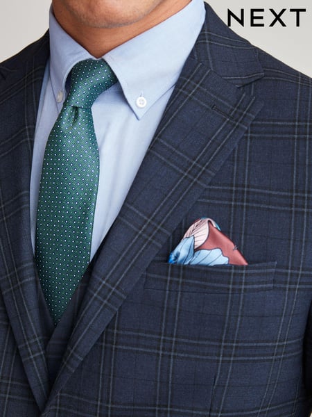 Navy Skinny Fit Check Suit Jacket (U59716) | € 29