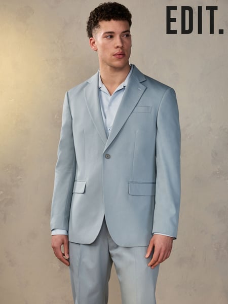 Blue Relaxed Fit EDIT Slouchy Style Suit Jacket (U60344) | € 23