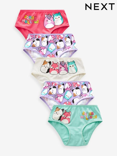 Red/Green 100% Cotton Squishmallow Briefs 5 Pack (5-14yrs) (U62231) | € 16 - € 20
