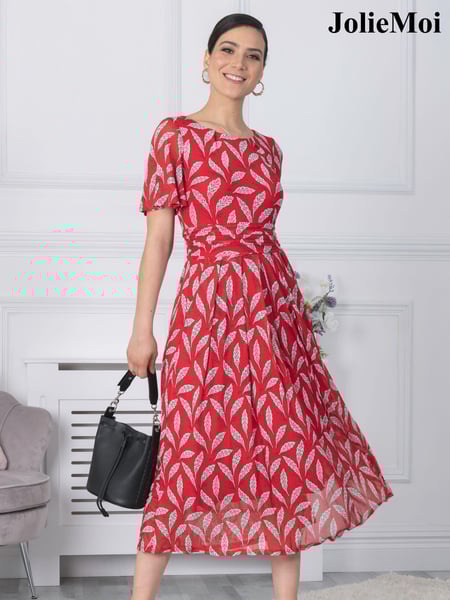 Jolie Moi Red Giana Mesh Maxi Dress (U62740) | € 26