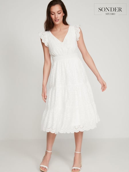 Sonder Studio Cream Broderie Tea Dress (U63194) | € 40