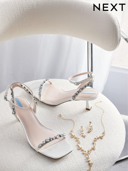 Ivory Forever Comfort® Wedding Embellished Low Heel Bridal Sandals (U66839) | € 23