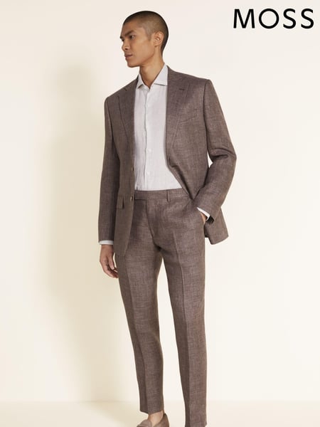 MOSS Brown Tailored Fit Linen Suit: Jacket (U67883) | € 73