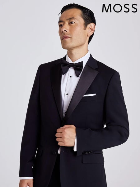 MOSS Black Tailored Fit Performance Dresswear Notch Suit: Jacket (U67954) | € 279